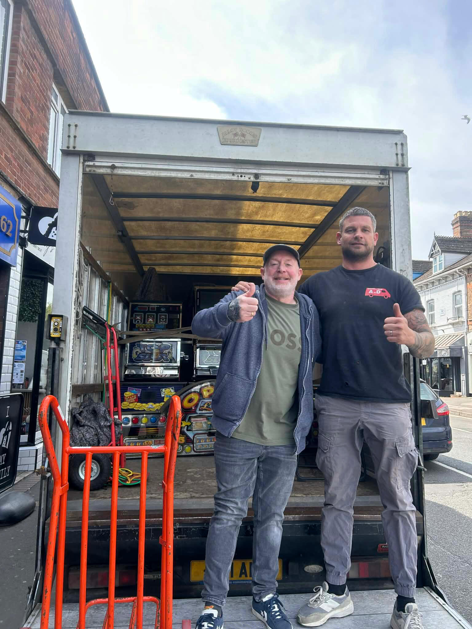 Business owner with happy customer